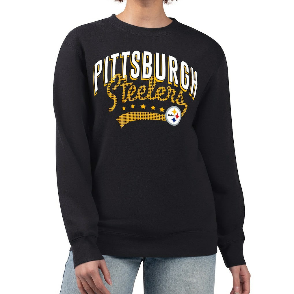 Pittsburgh Steelers G-III 4Her by Carl Banks Women's Filigree Logo Graphic Fleece Pullover Sweatshirt - Black Pullover