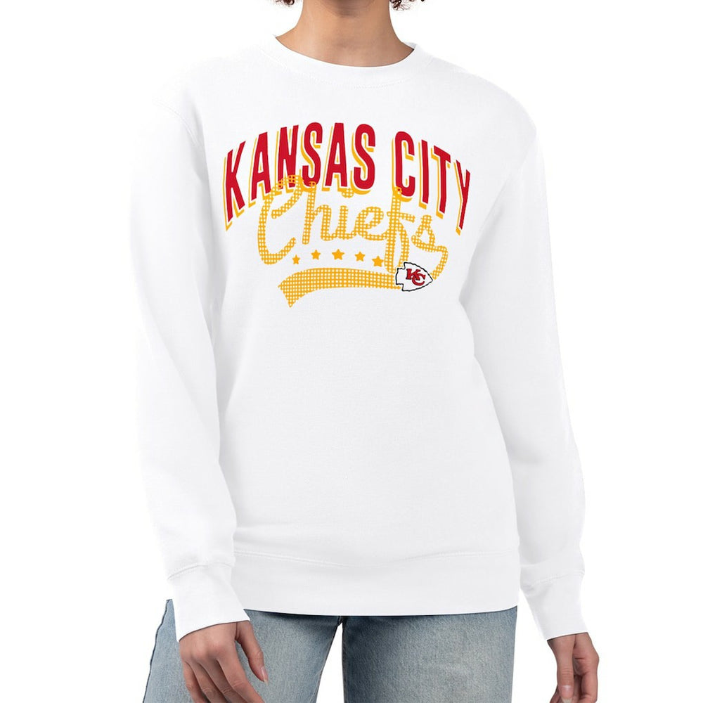 Kansas City Chiefs G-III 4Her by Carl Banks Women's Filigree Logo Graphic Fleece Pullover Sweatshirt - White Pullover