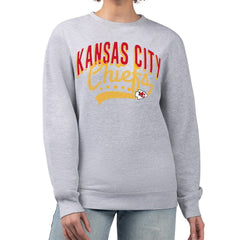 Kansas City Chiefs G-III 4Her by Carl Banks Women's Filigree Logo Graphic Fleece Pullover Sweatshirt - Heather Gray Pullover