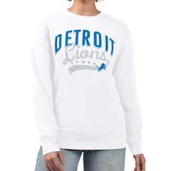 Detroit Lions G-III 4Her by Carl Banks Women's Filigree Logo Graphic Fleece Pullover Sweatshirt - White Pullover