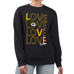 Green Bay Packers G-III 4Her by Carl Banks Women's Lots of Love Graphic Fleece Pullover Sweatshirt - Black Pullover