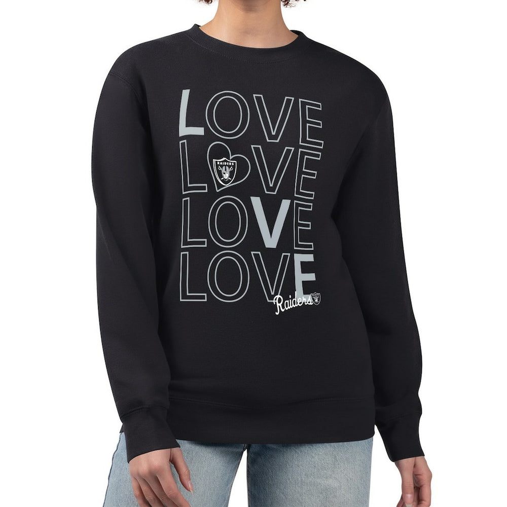Las Vegas Raiders G-III 4Her by Carl Banks Women's Lots of Love Graphic Fleece Pullover Sweatshirt - Black Pullover