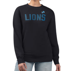 Detroit Lions G-III 4Her by Carl Banks Women's Dot Print Team Graphic Fleece Pullover Sweatshirt - Black Pullover