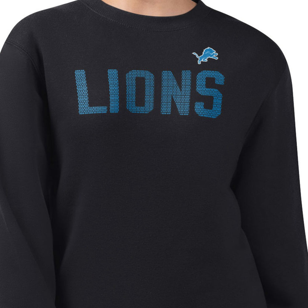 Detroit Lions G-III 4Her by Carl Banks Women's Dot Print Team Graphic Fleece Pullover Sweatshirt - Black Pullover