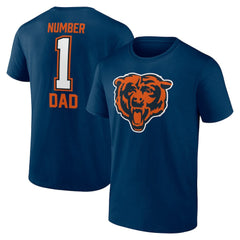 Chicago Bears Father's Day #1 Dad T-Shirt - Navy T-shirts