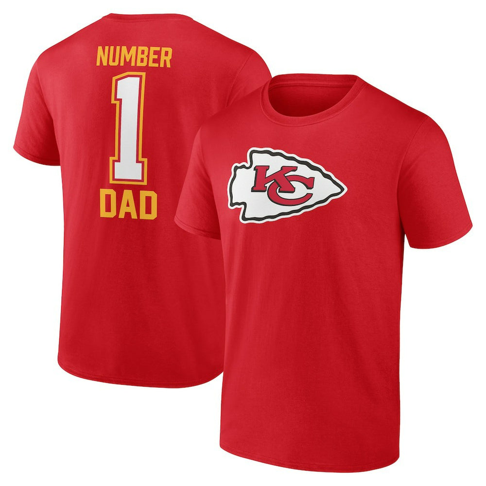 Kansas City Chiefs Father's Day #1 Dad T-Shirt - Red T-shirts