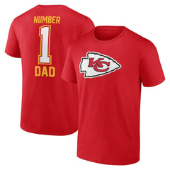 Kansas City Chiefs Father's Day #1 Dad T-Shirt - Red T-shirts
