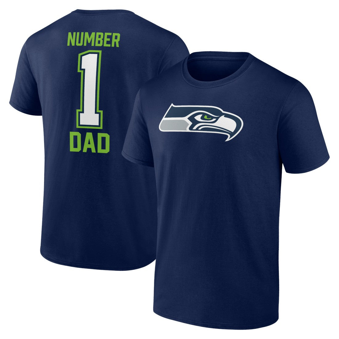 Seattle Seahawks Father's Day #1 Dad T-Shirt - College Navy T-shirts