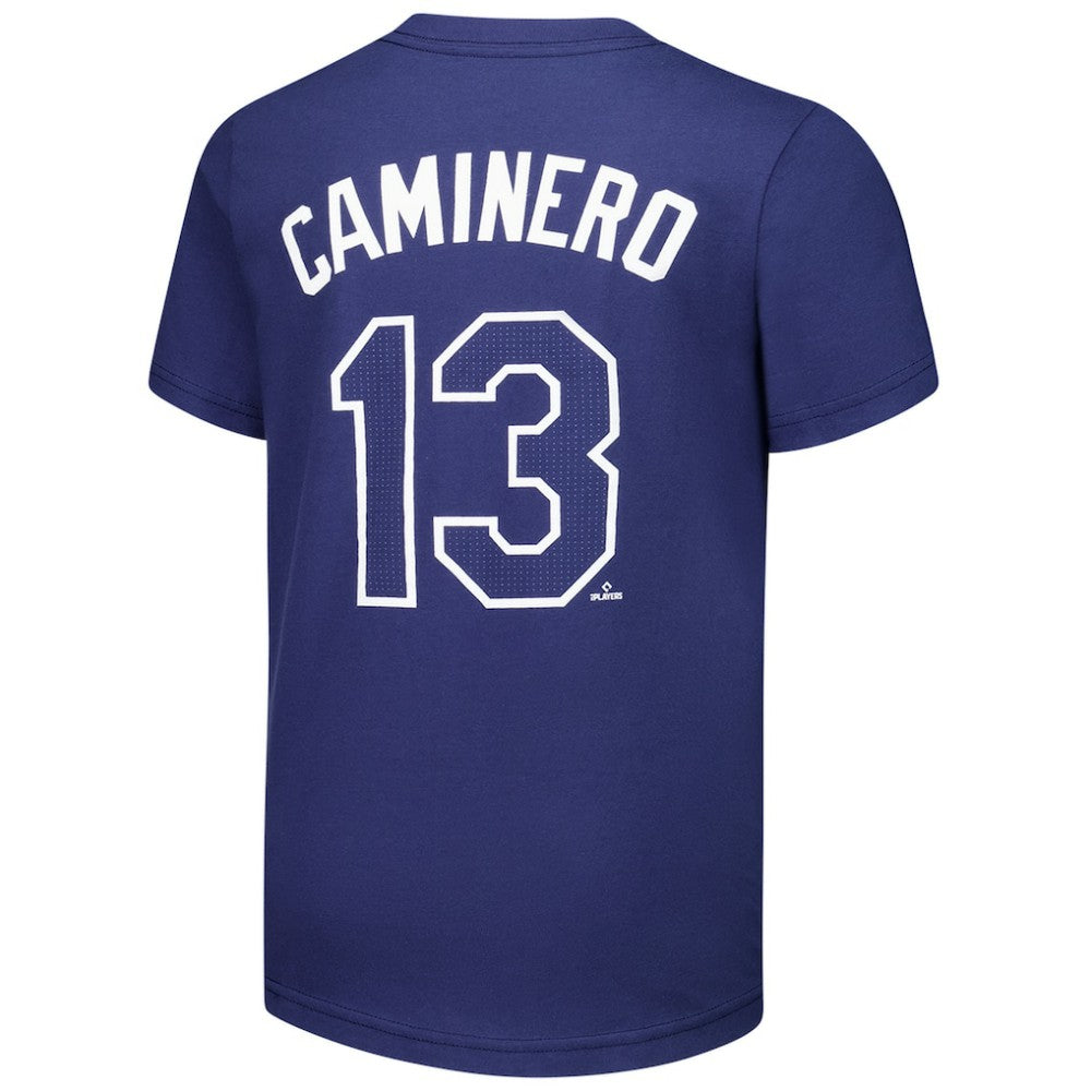 Junior Caminero Tampa Bay Rays Nike Youth Name & Number T-Shirt - Navy T-shirts