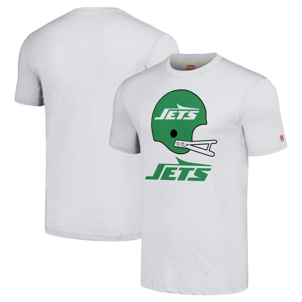 New York Jets Homage Unisex Big Helmet Tri-Blend T-Shirt - White T-shirts