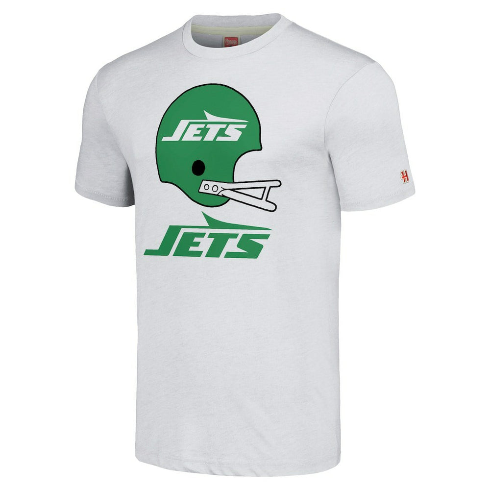 New York Jets Homage Unisex Big Helmet Tri-Blend T-Shirt - White T-shirts