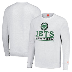 New York Jets Homage Unisex Crest Tri-Blend Crewneck Pullover Sweatshirt - White Pullover