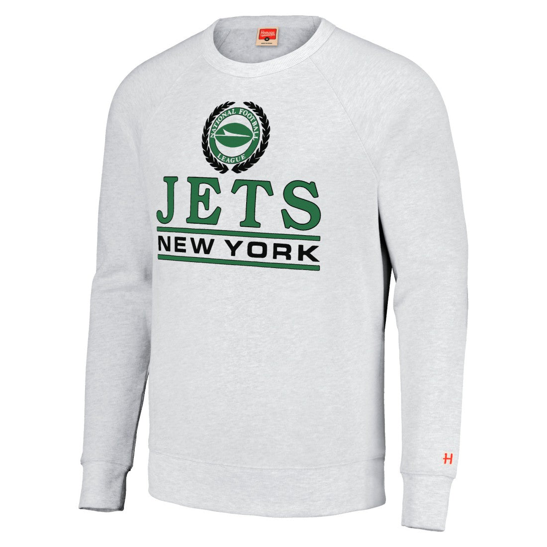 New York Jets Homage Unisex Crest Tri-Blend Crewneck Pullover Sweatshirt - White Pullover