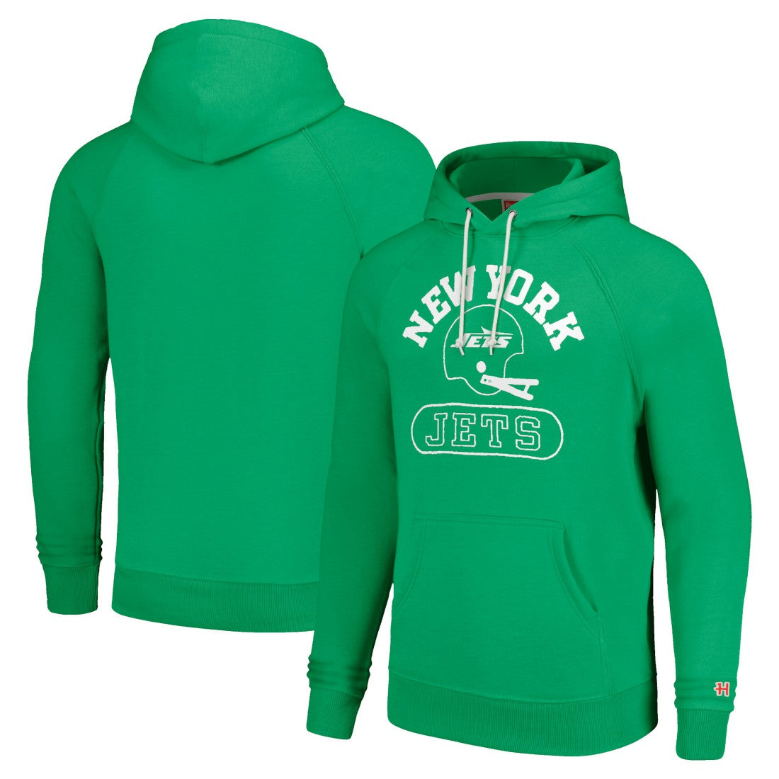 New York Jets Homage Unisex Helmet Tri-Blend Pullover Hoodie - Green Hoodies