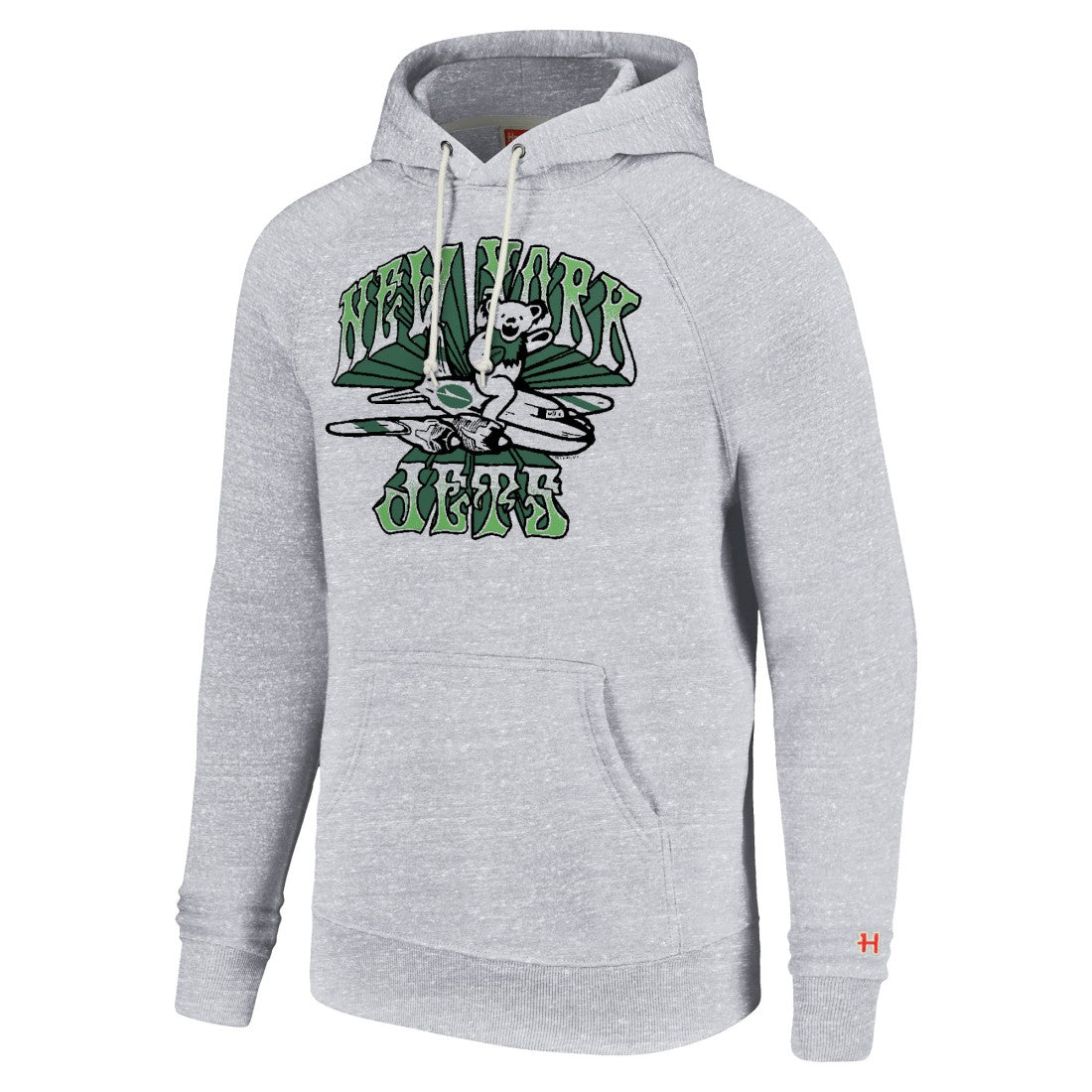 New York Jets Homage Unisex Grateful Dead Tri-Blend Pullover Hoodie - White Hoodies