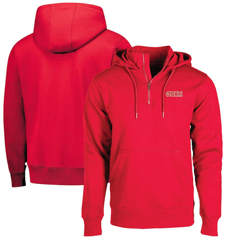 San Francisco 49ers Dunbrooke Unisex Defender Quarter-Zip Hoodie - Scarlet Hoodies