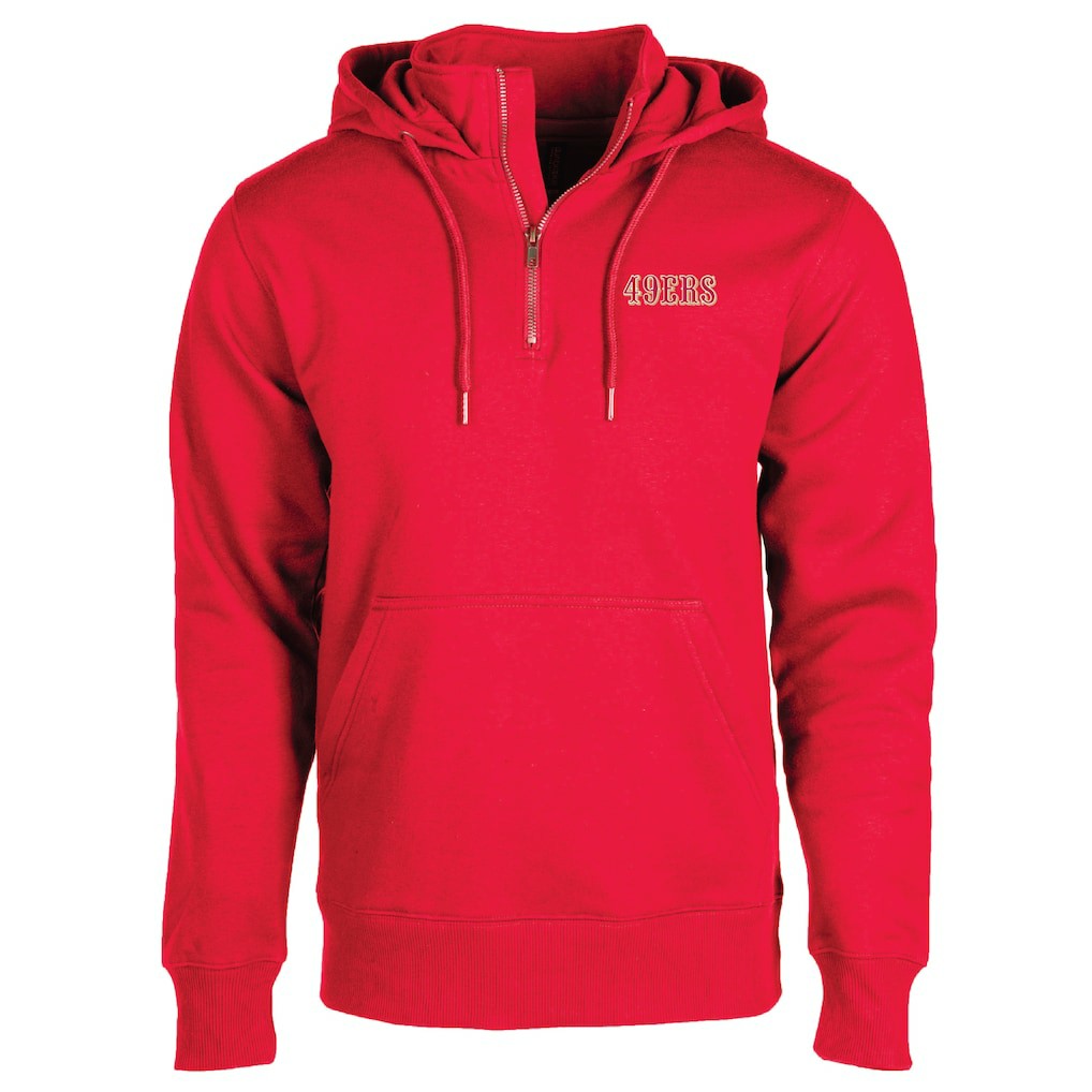 San Francisco 49ers Dunbrooke Unisex Defender Quarter-Zip Hoodie - Scarlet Hoodies