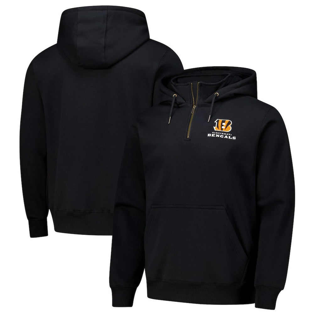 Cincinnati Bengals Dunbrooke Unisex Defender Quarter-Zip Hoodie - Black Hoodies