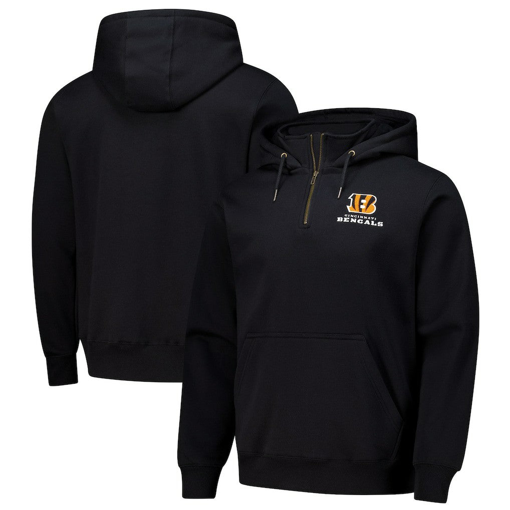 Cincinnati Bengals Dunbrooke Unisex Defender Quarter-Zip Hoodie - Black Hoodies