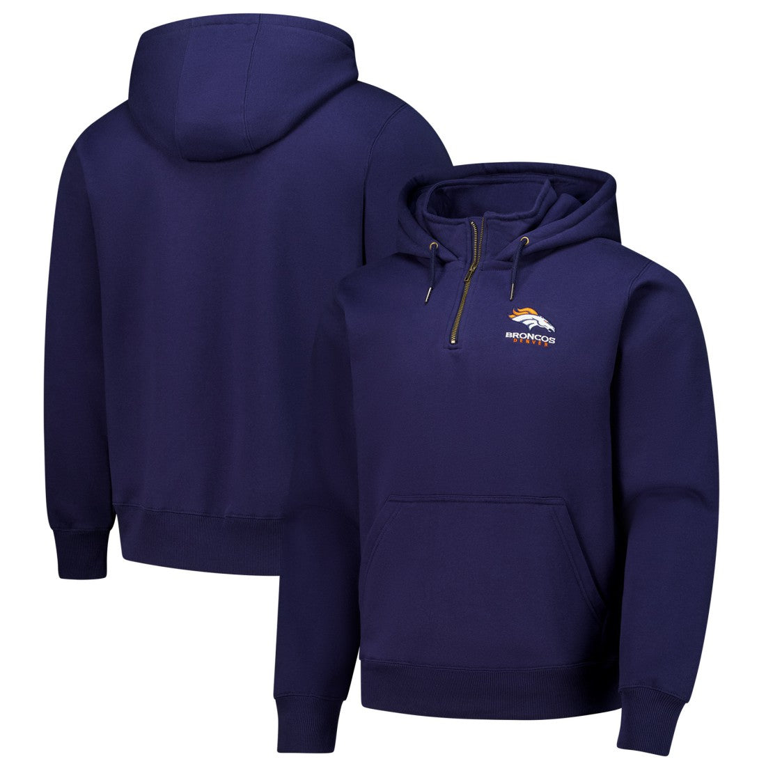 Denver Broncos Dunbrooke Unisex Defender Quarter-Zip Hoodie - Navy Hoodies