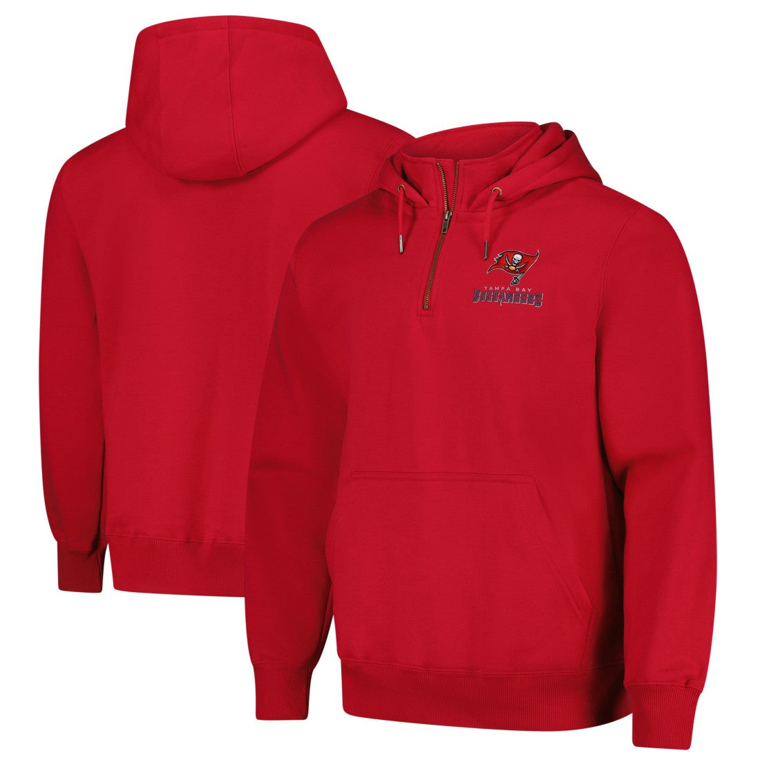 Tampa Bay Buccaneers Dunbrooke Unisex Defender Quarter-Zip Hoodie - Red Hoodies