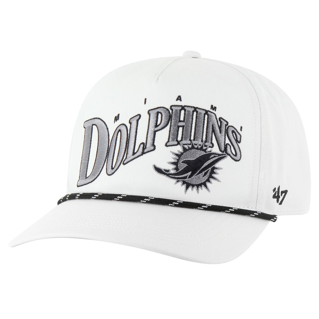 Miami Dolphins '47 Wave Speckle Hitch Rope Adjustable Hat - White Hats