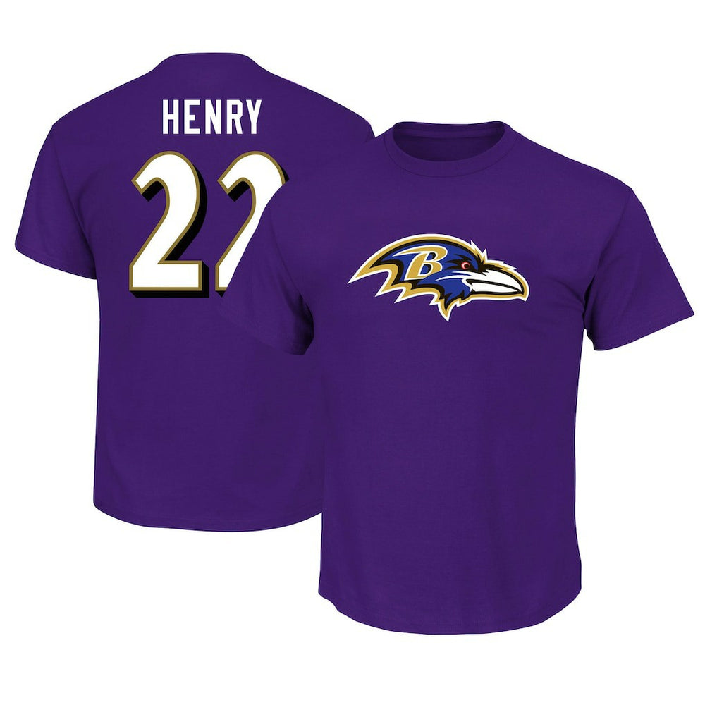 Derrick Henry Baltimore Ravens Big & Tall Player Name & Number T-Shirt - Purple T-shirts