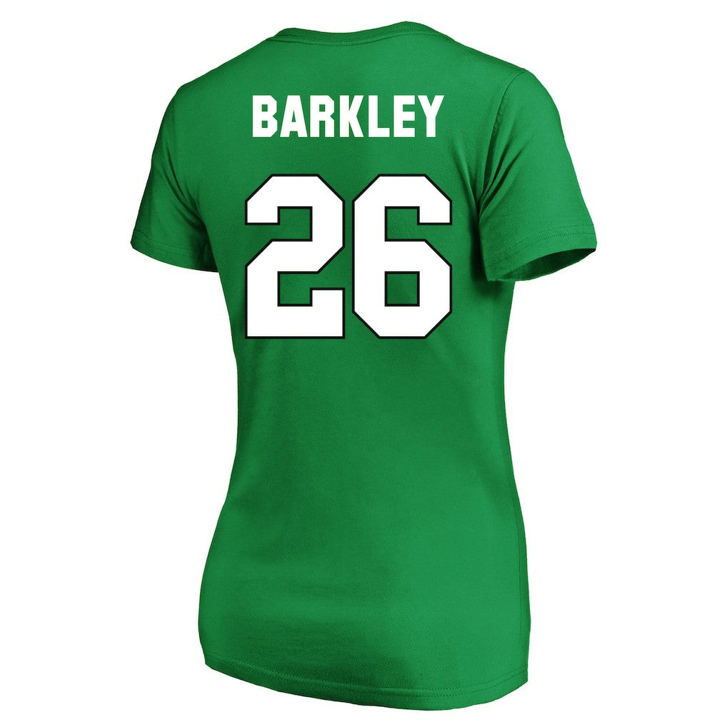 Saquon Barkley Philadelphia Eagles Women's Plus Size Fair Catch Name & Number Scoop Neck T-Shirt - Kelly Green T-shirts