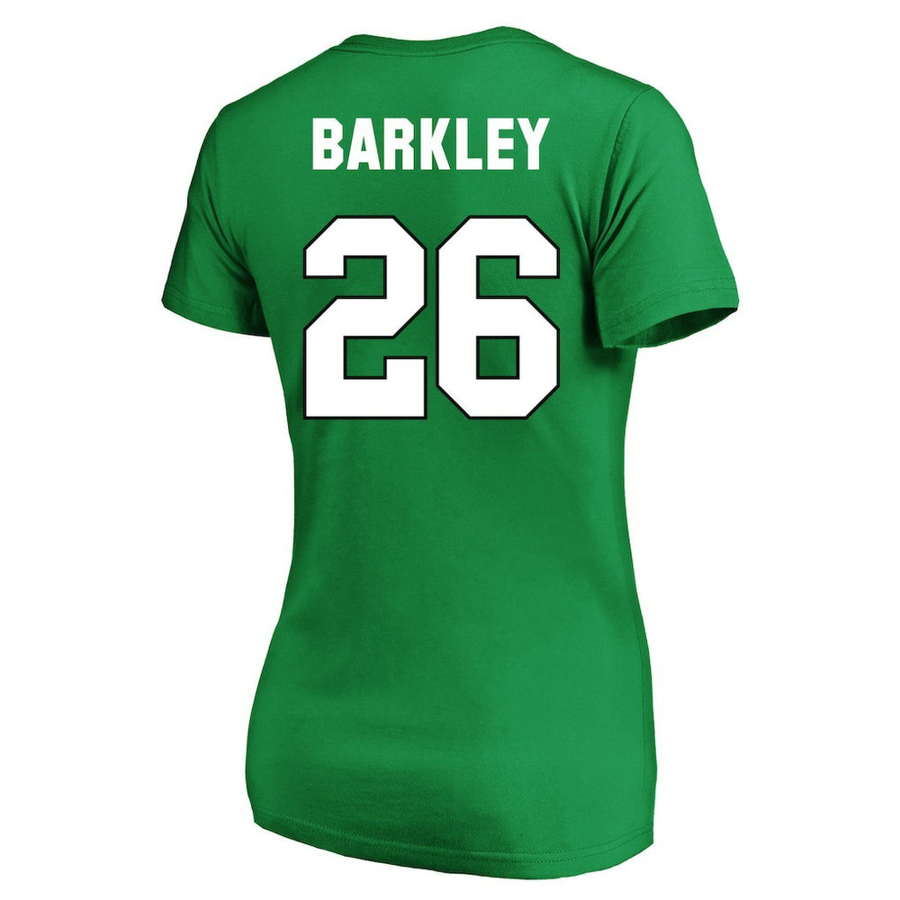 Saquon Barkley Philadelphia Eagles Women's Plus Size Fair Catch Name & Number Scoop Neck T-Shirt - Kelly Green T-shirts