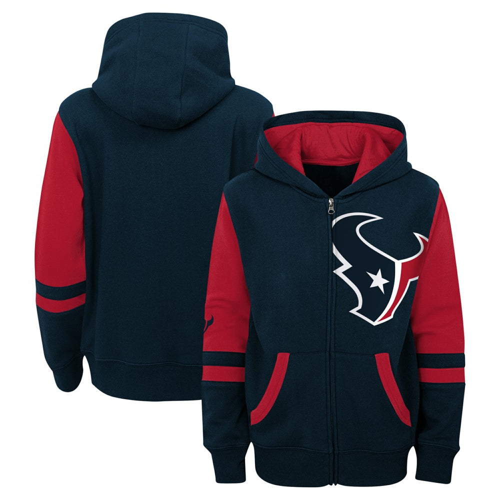 Houston Texans Preschool Stadium Color Block Full-Zip Hoodie - Navy Hoodies