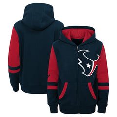 Houston Texans Preschool Stadium Color Block Full-Zip Hoodie - Navy Hoodies