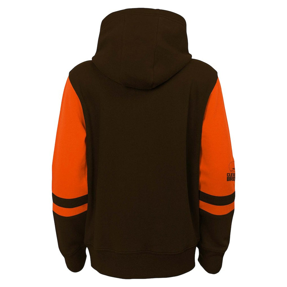 Cleveland Browns Preschool Stadium Color Block Full-Zip Hoodie - Brown Hoodies