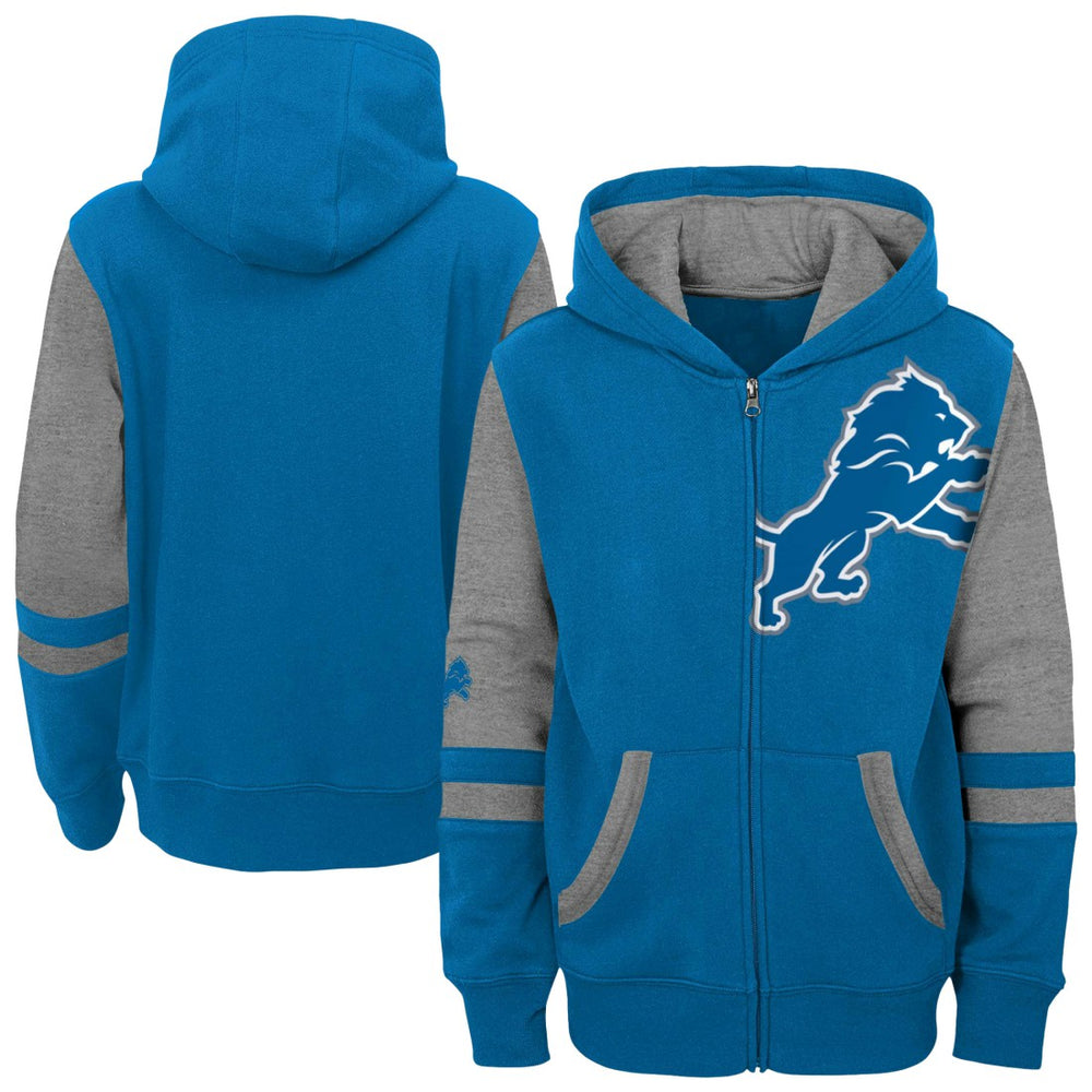 Detroit Lions Preschool Stadium Color Block Full-Zip Hoodie - Blue Hoodies