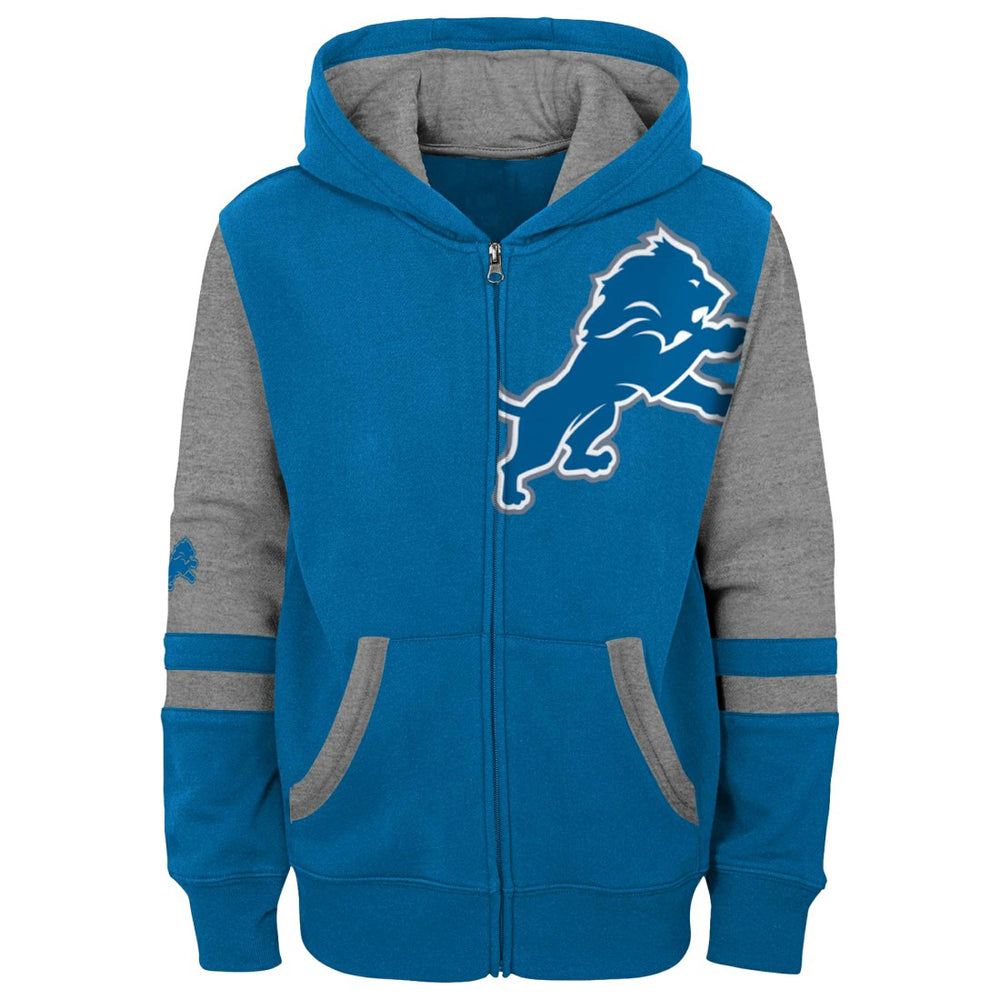 Detroit Lions Preschool Stadium Color Block Full-Zip Hoodie - Blue Hoodies