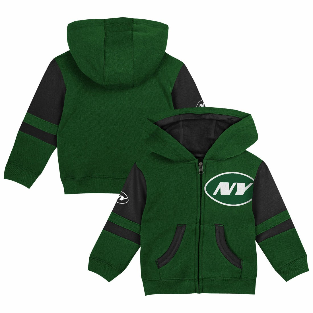 New York Jets Preschool Stadium Color Block Full-Zip Hoodie - Green Hoodies