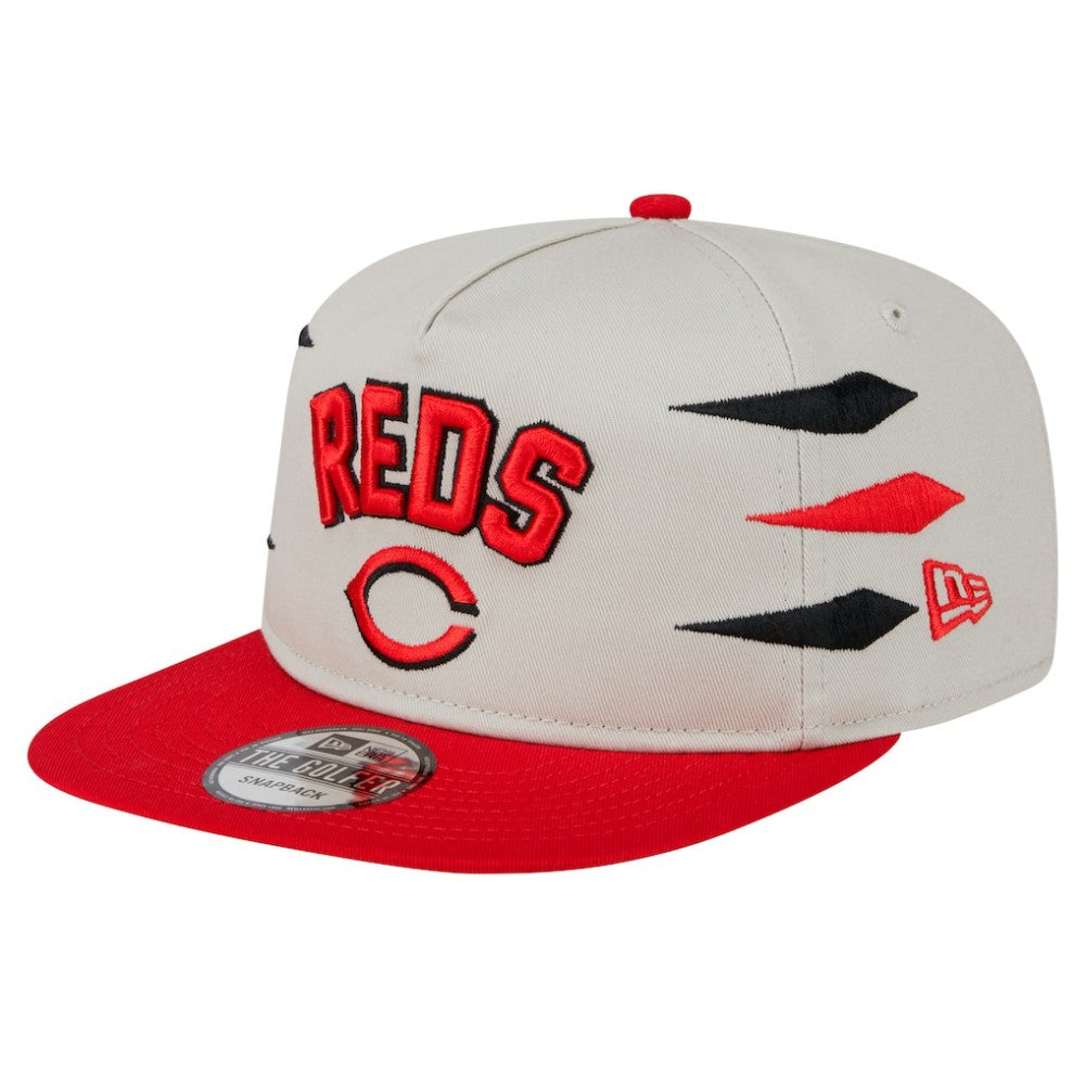 Cincinnati Reds New Era Iron Golfer Snapback Hat - Cream Hats