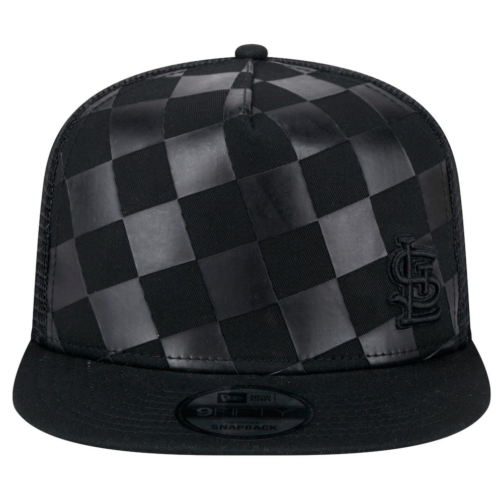 St. Louis Cardinals New Era Score Check 9FIFTY A-Frame Trucker Snapback Hat - Black Hats