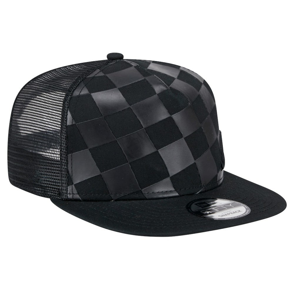Atlanta Braves New Era Score Check A-Frame Trucker 9FIFTY Snapback Hat - Black Hats