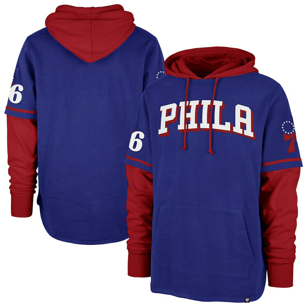 Philadelphia 76ers '47 Trifecta Shortstop Pullover Hoodie Royal - 47 brand