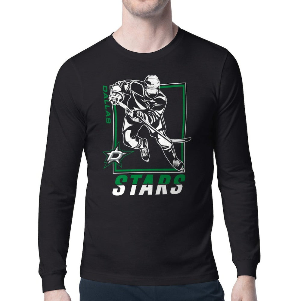 Dallas Stars Starter Player Grid Long Sleeve T-Shirt - Black | US 201424490