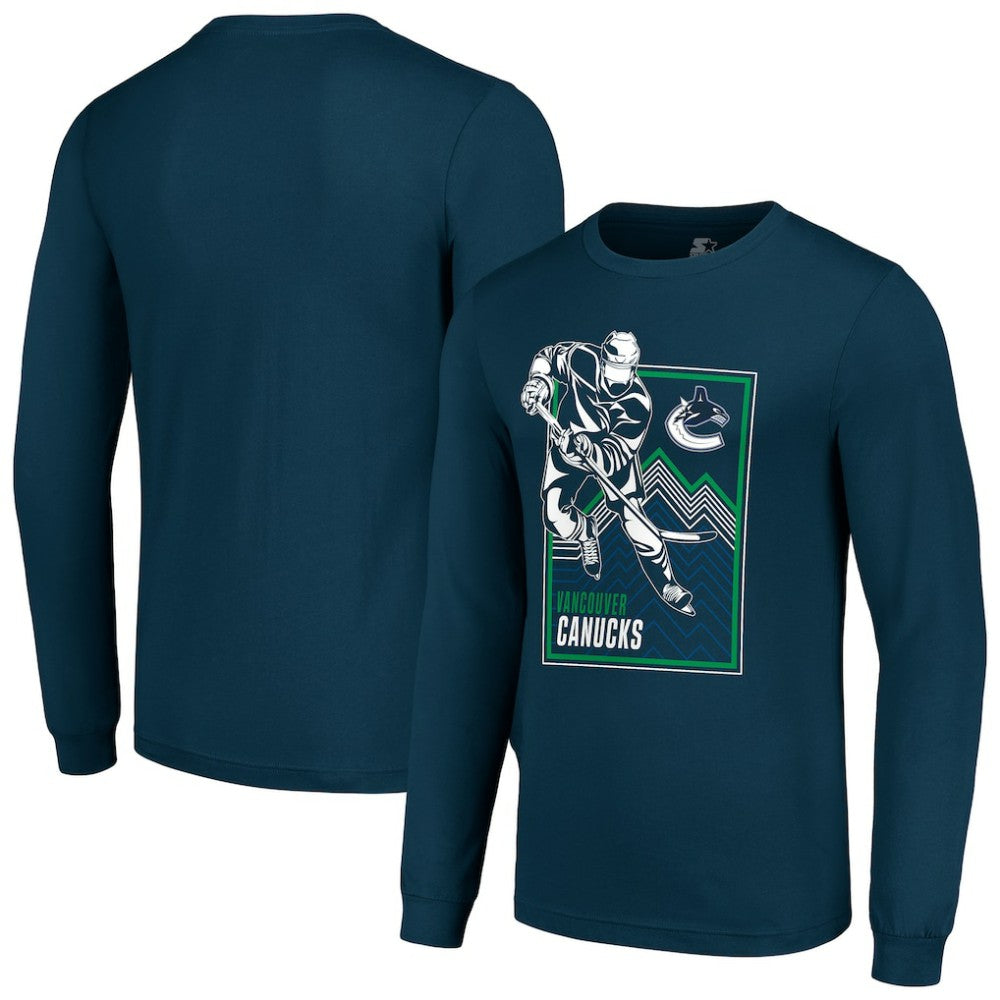 Vancouver Canucks Starter Player Grid Long Sleeve T-Shirt - Blue | US 201424547