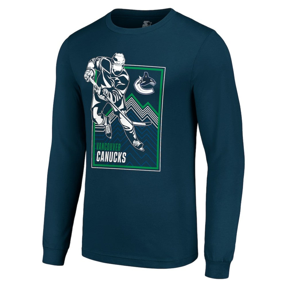 Vancouver Canucks Starter Player Grid Long Sleeve T-Shirt - Blue | US 201424547