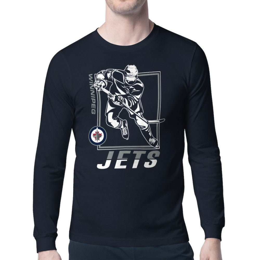 Winnipeg Jets Starter Player Grid Long Sleeve T-Shirt - Navy | US 201424557