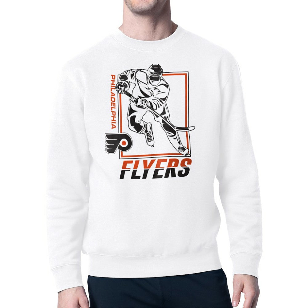 Philadelphia Flyers Starter Player Grid Fleece Pullover Sweatshirt - White | US 201424718