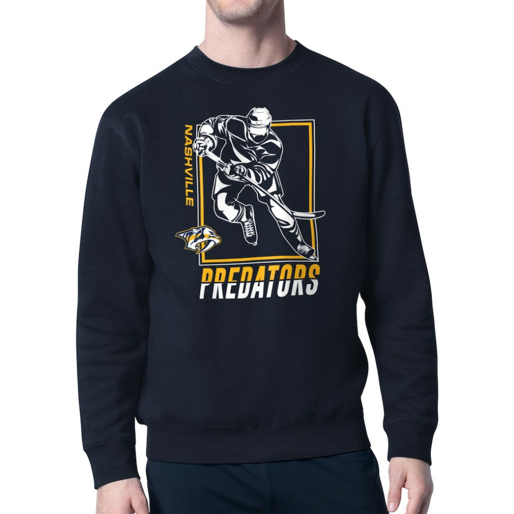 Nashville Predators Starter Player Grid Fleece Pullover Sweatshirt - Navy | US 201424756