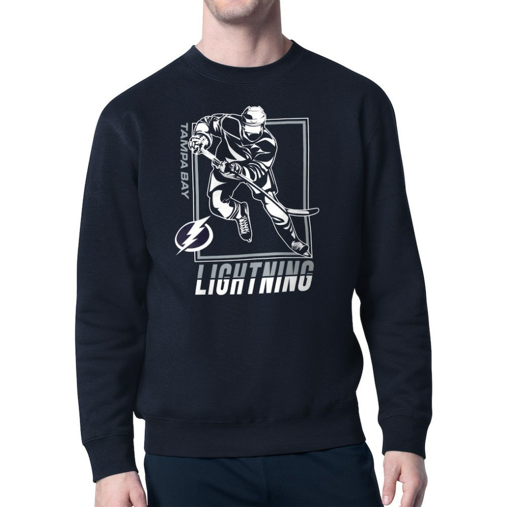 Tampa Bay Lightning Starter Player Grid Fleece Pullover Sweatshirt - Navy | US 201424758
