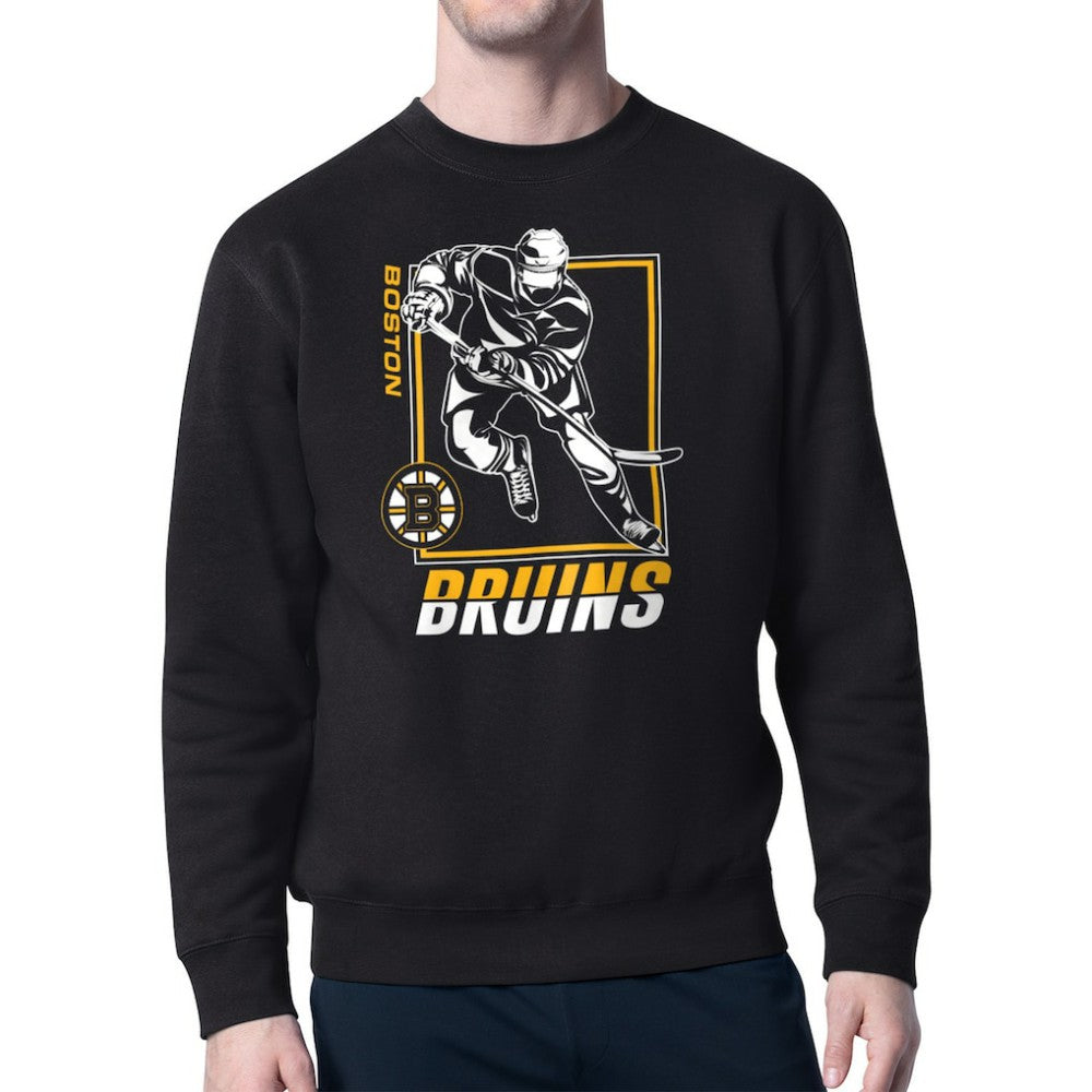 Boston Bruins Starter Player Grid Fleece Pullover Sweatshirt - Black | US 201424762