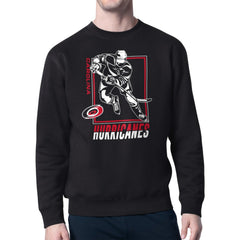 Carolina Hurricanes Starter Player Grid Fleece Pullover Sweatshirt - Black | US 201424772