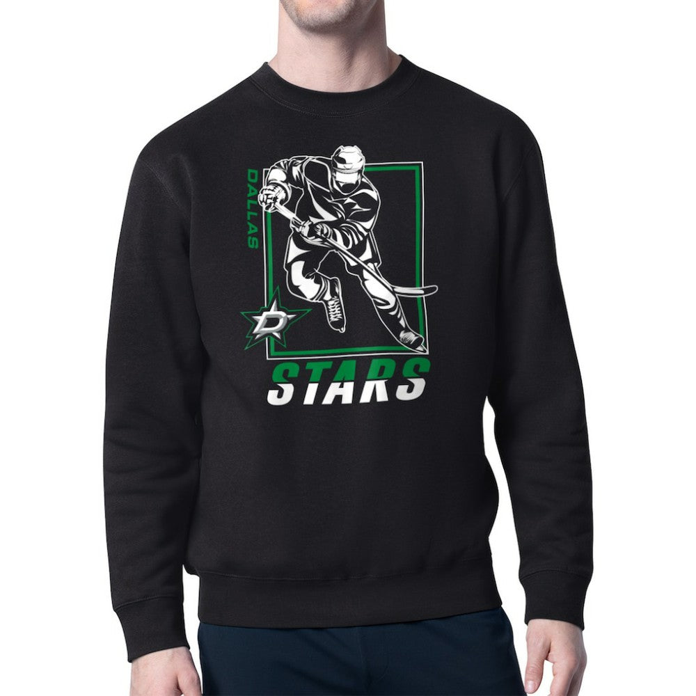 Dallas Stars Starter Player Grid Fleece Pullover Sweatshirt - Black | US 201424777