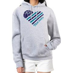 Charlotte Hornets G-III 4Her by Carl Banks Women's Heart Pullover Hoodie - Heather Gray